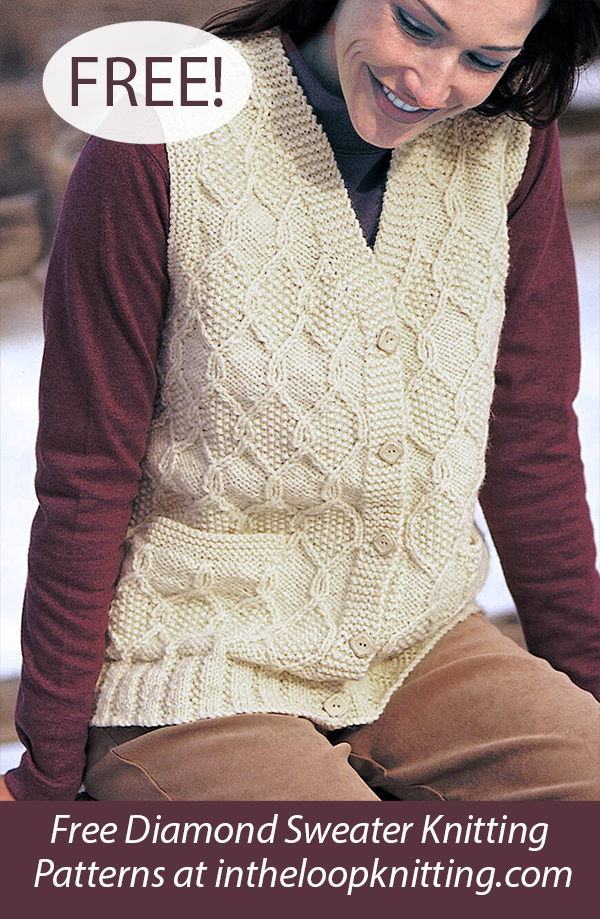 Free Sweater Knitting Patterns With Diamonds In the Loop Knitting