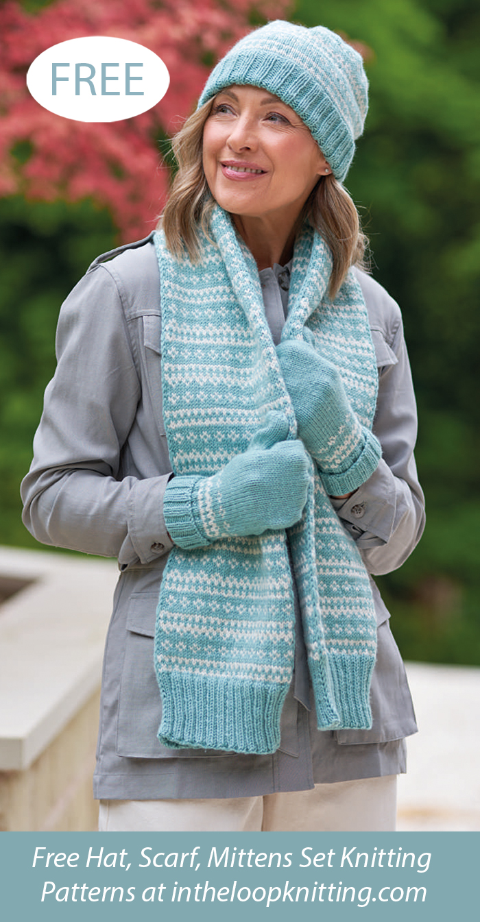 Hat Scarf, and Mittens Set Knitting Patterns In the Loop Knitting