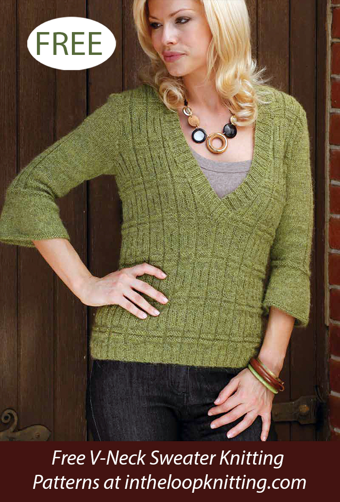 VNeck Sweater Knitting Patterns In the Loop Knitting