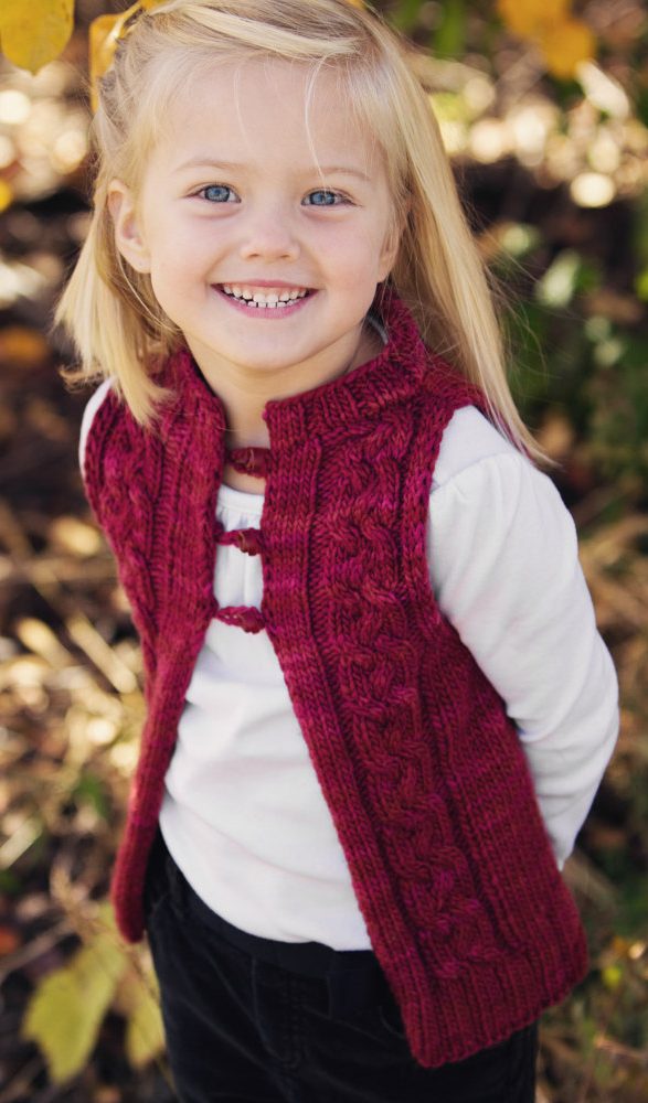 Free Knitting Pattern Child's Sleeveless Cardigan Mikes Nature