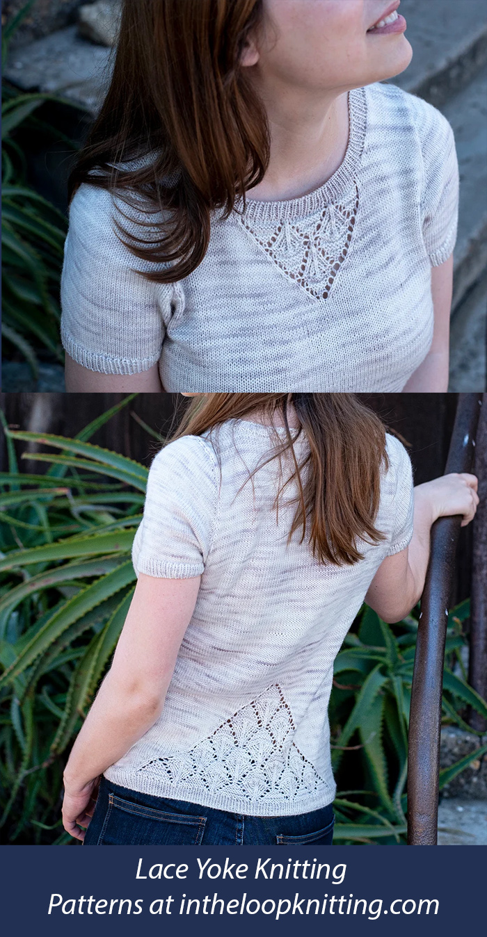 Women's Sweater Knitting Patterns With Lace Yokes In the Loop Knitting