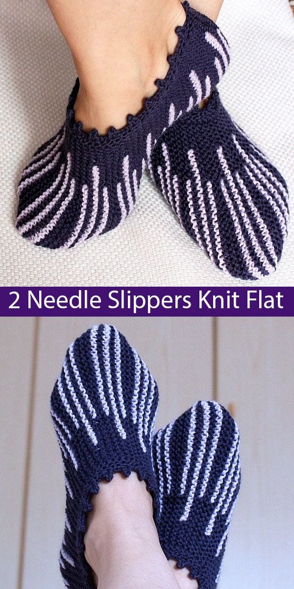 Slippers Knit Flat Knitting Patterns In the Loop Knitting