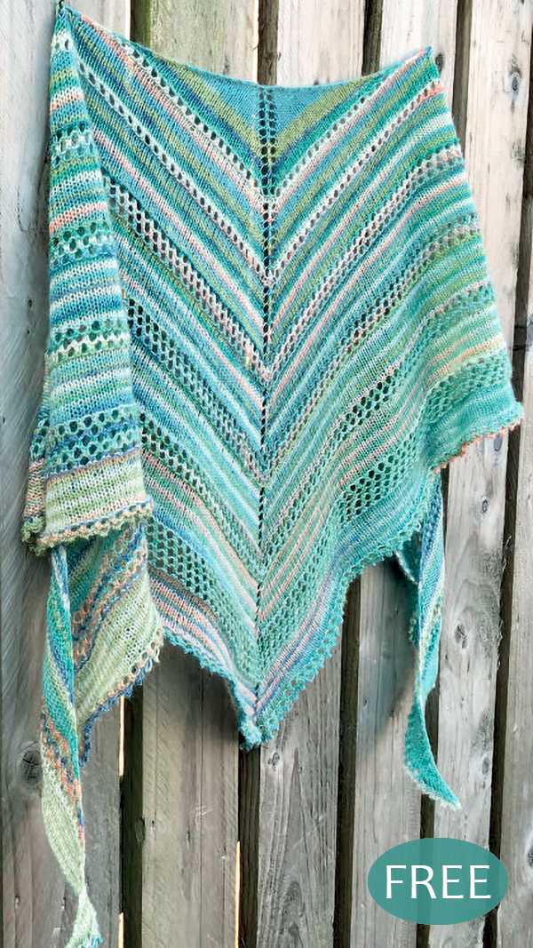 Easy Shawl Knitting Pattern for Lion Brand Shawl in a Cake Eyelet Lace