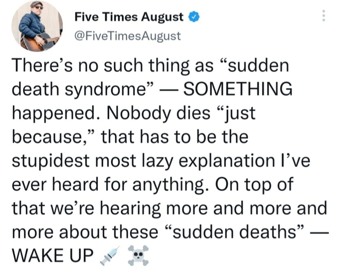 Politicians don’t day on sudden adult death syndrome… In The Talk News