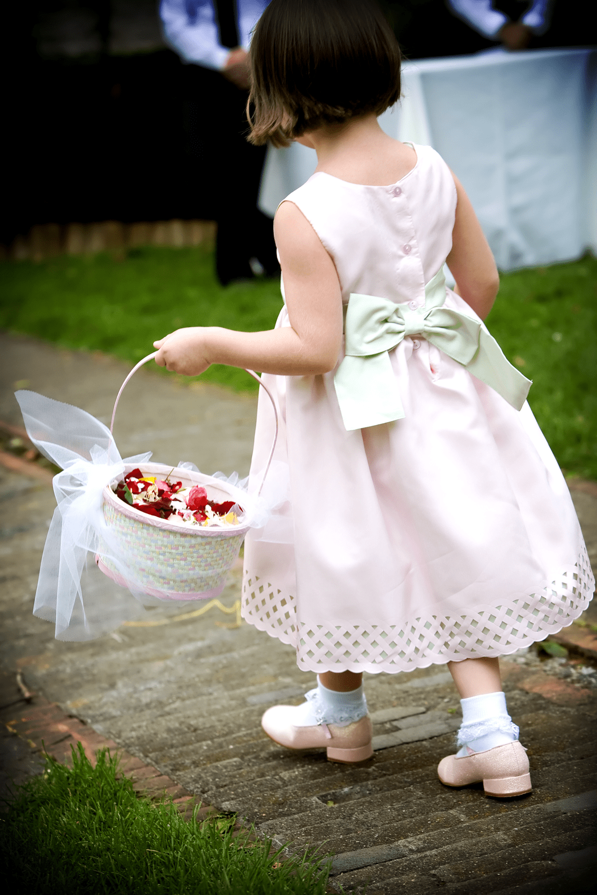 Flower Girl Basket with Petals Intimate Weddings of Orlando