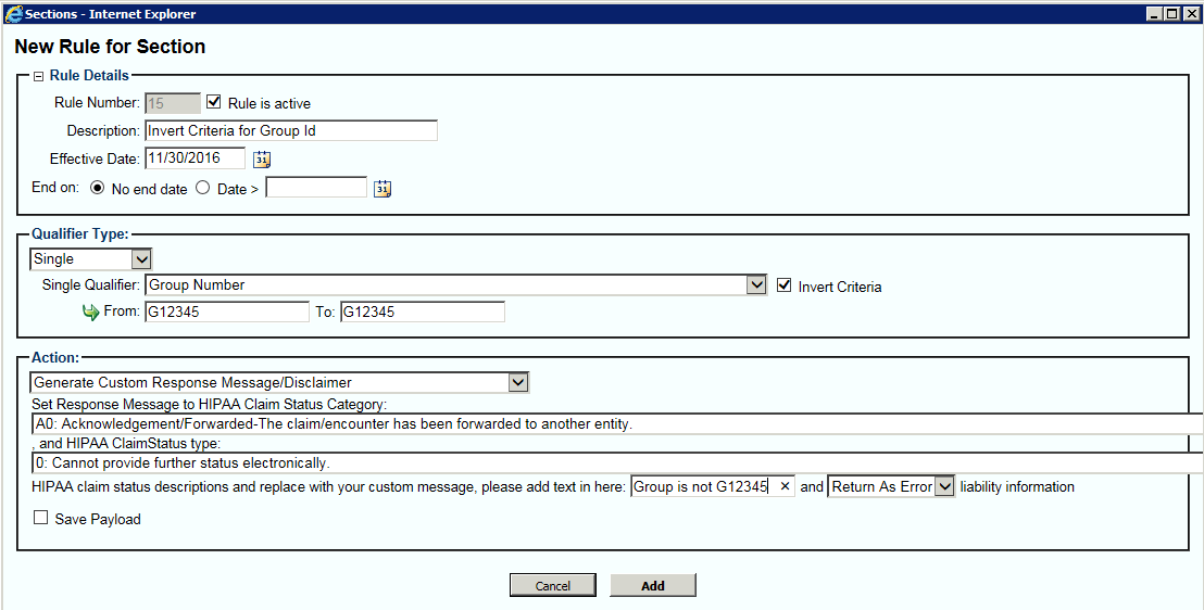 Single Qualifier Inverted Criteria