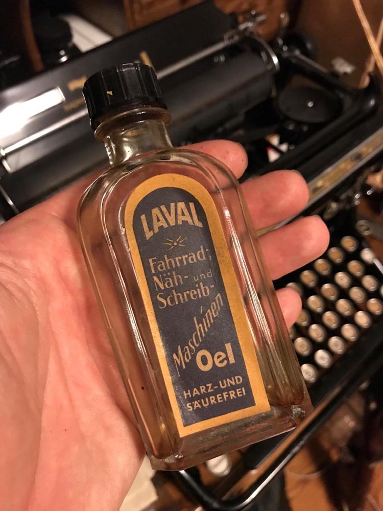 Reproduction Label for Typewriter Oil Bottle In Trenches