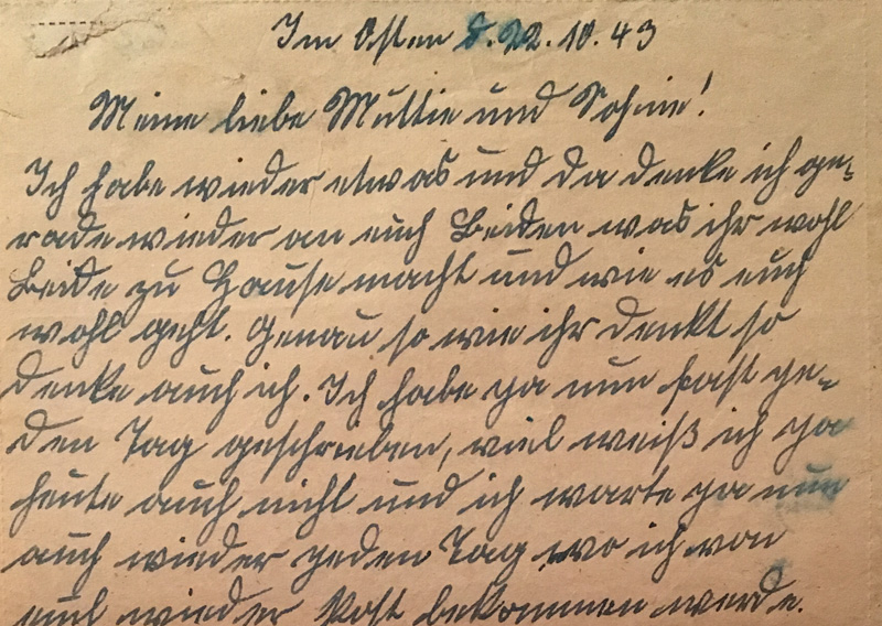 WWII German Handwriting In Trenches