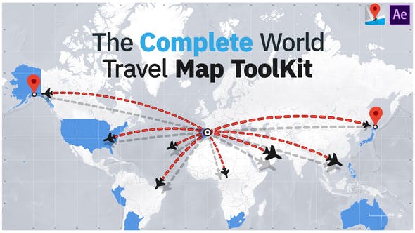 After Effects Travel Map Videohive The Complete World Travel Map Toolkit » Free After Effects Templates - Premiere Pro Templates