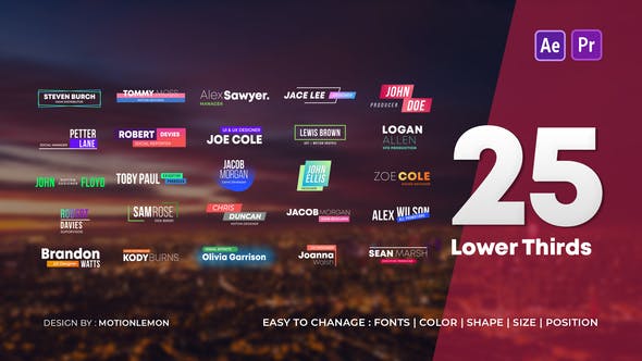 Lower Third Titles Pack » Free After Effects Template