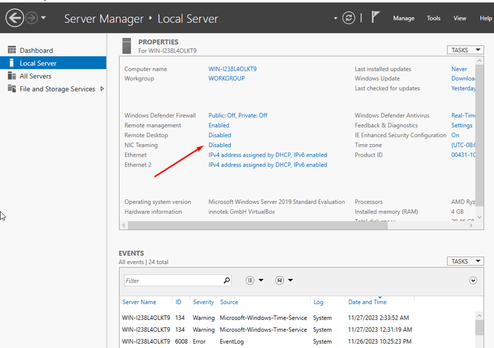 Set up VLAN on Windows Server INTROSERV