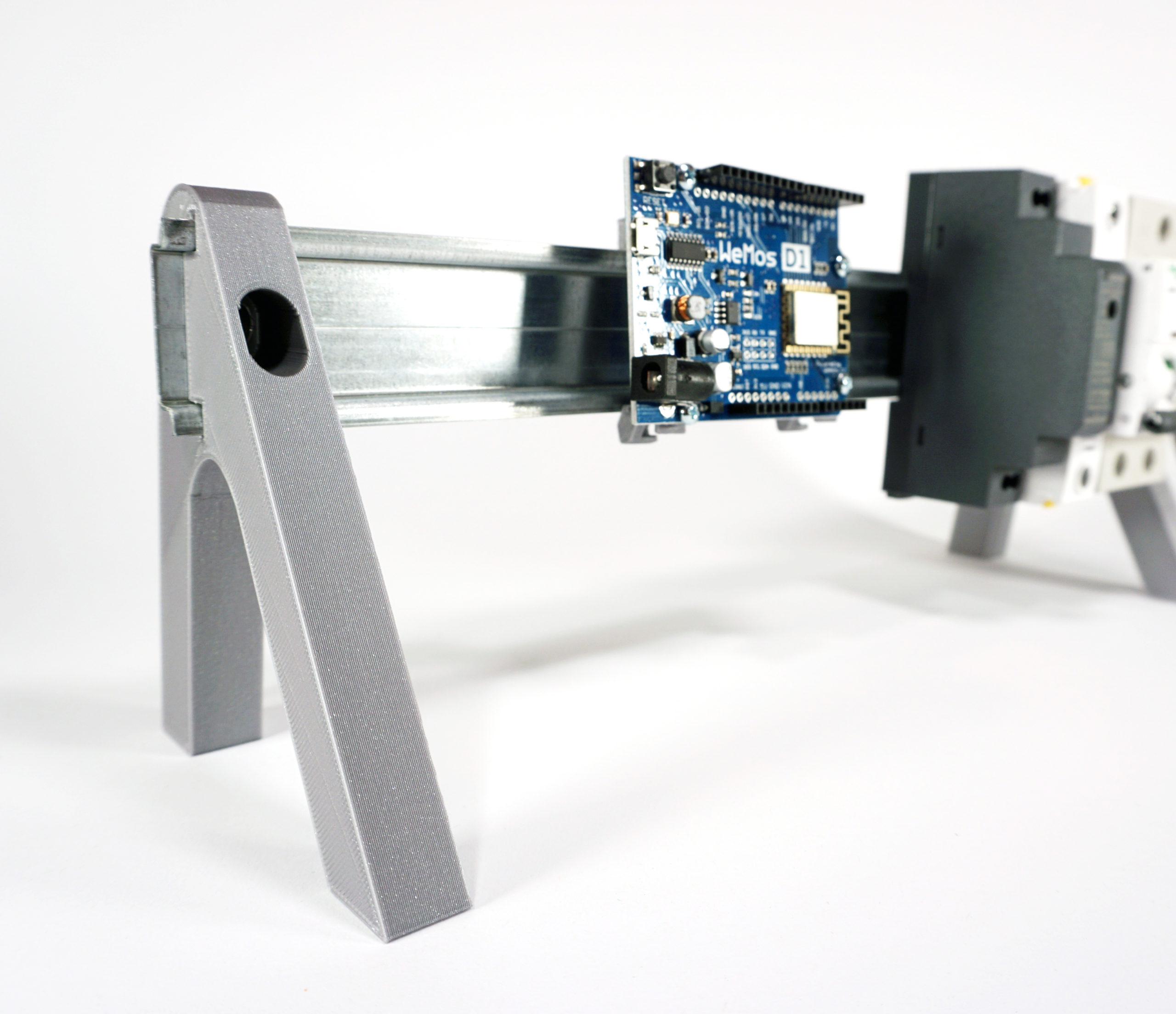 Small DIN Rail Desktop Stand Upright INUX3D Design Studio
