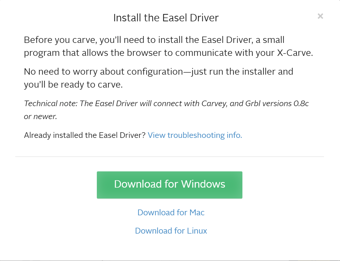 Download and Install New Easel Drivers Inventables
