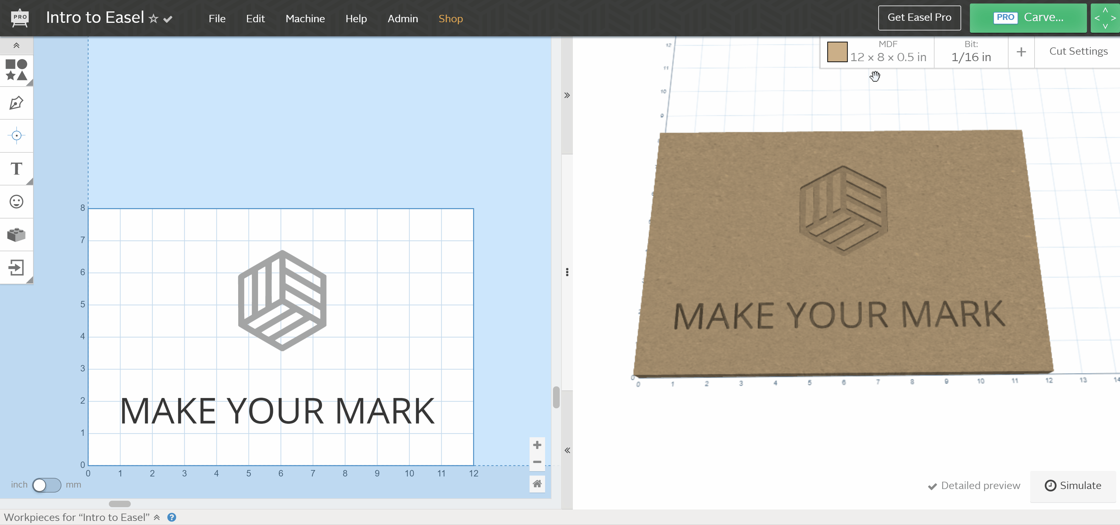 Changing Materials and Bits in Easel Inventables