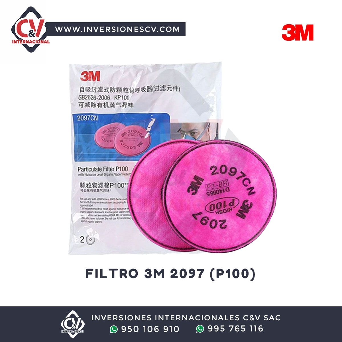 Filtro 3M 2097 (P100) Inversiones Internacionales C&V