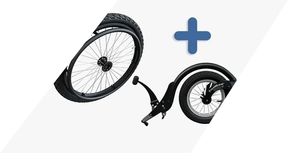 Wheelchair For Gravel Offroad wheels and FreeWheel combo