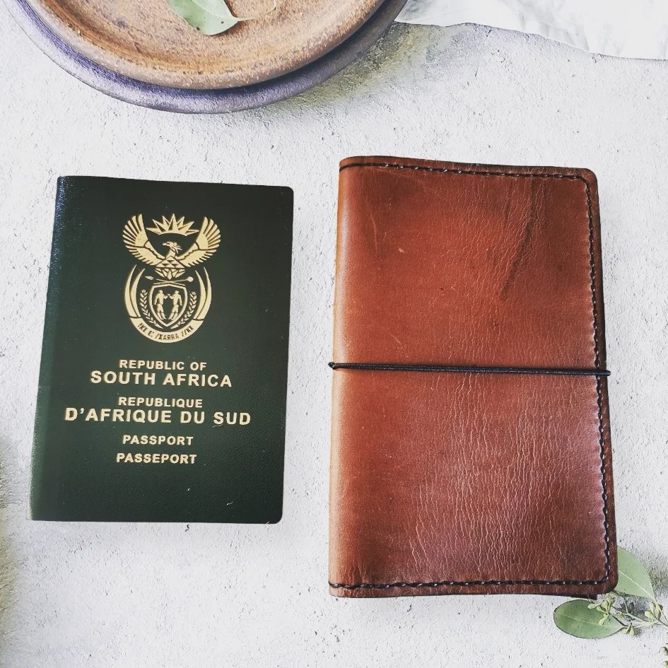 Leather Passport Cover Wallet in Brown Invictus Leather