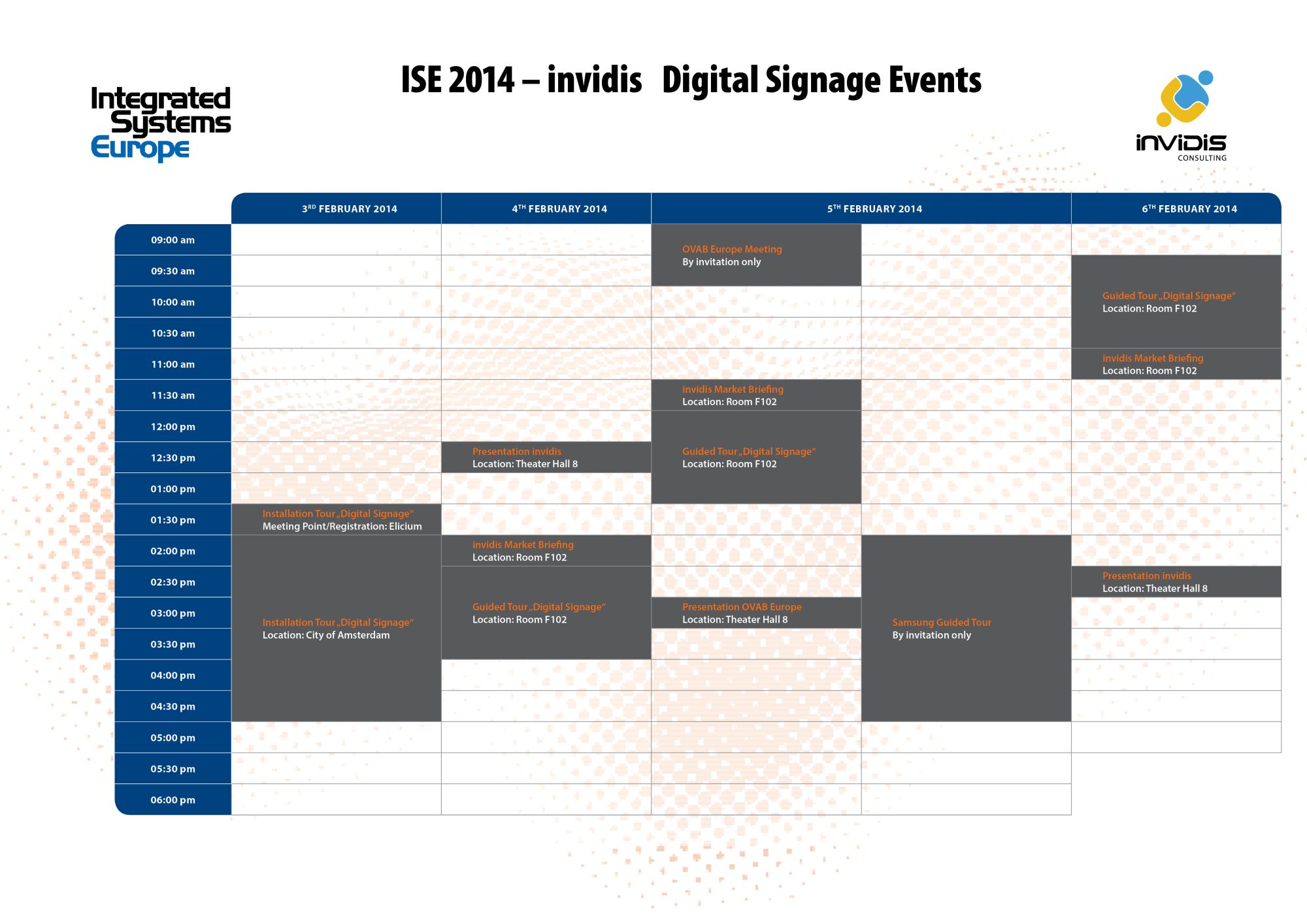 Integrated Systems Europe ISE 2014 Program invidis invidis