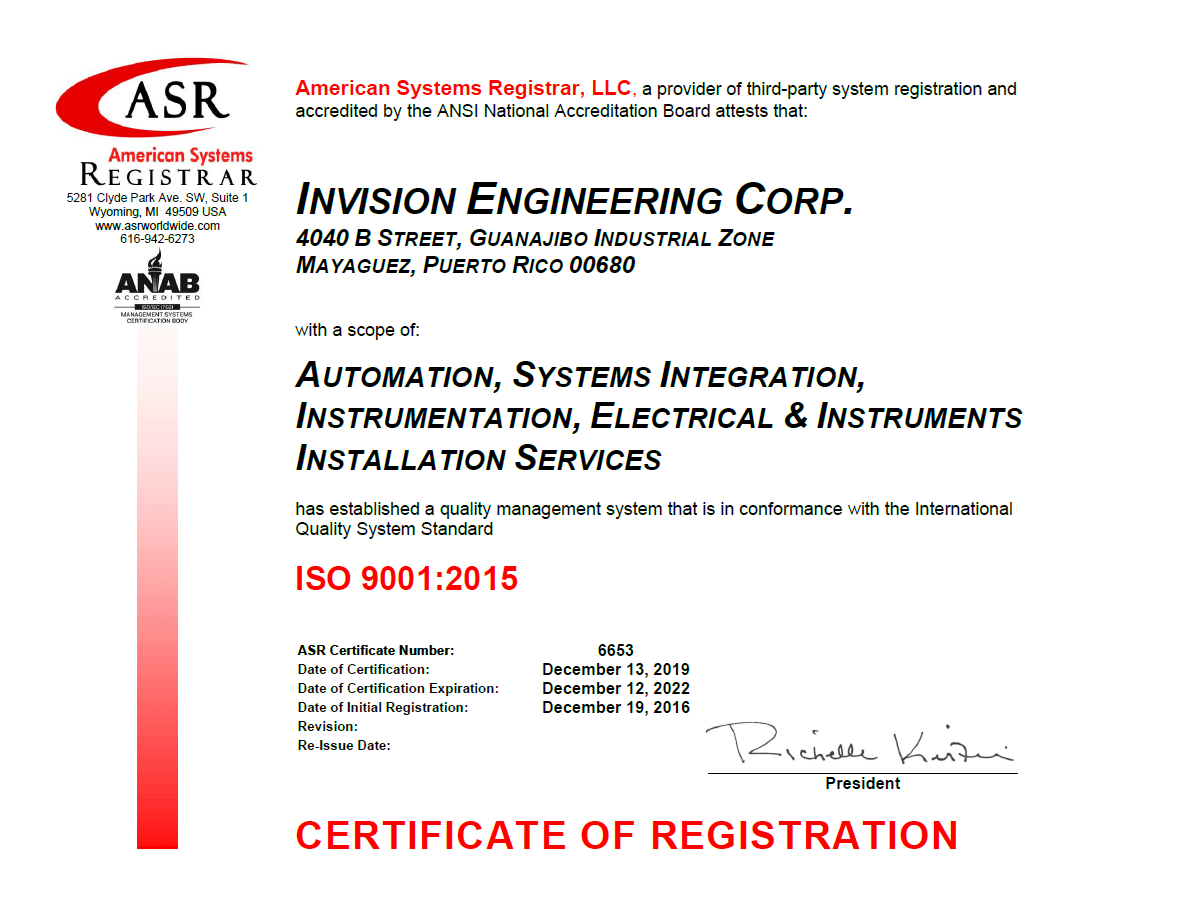 Invision Engineering Corp. We Support Control Systems!