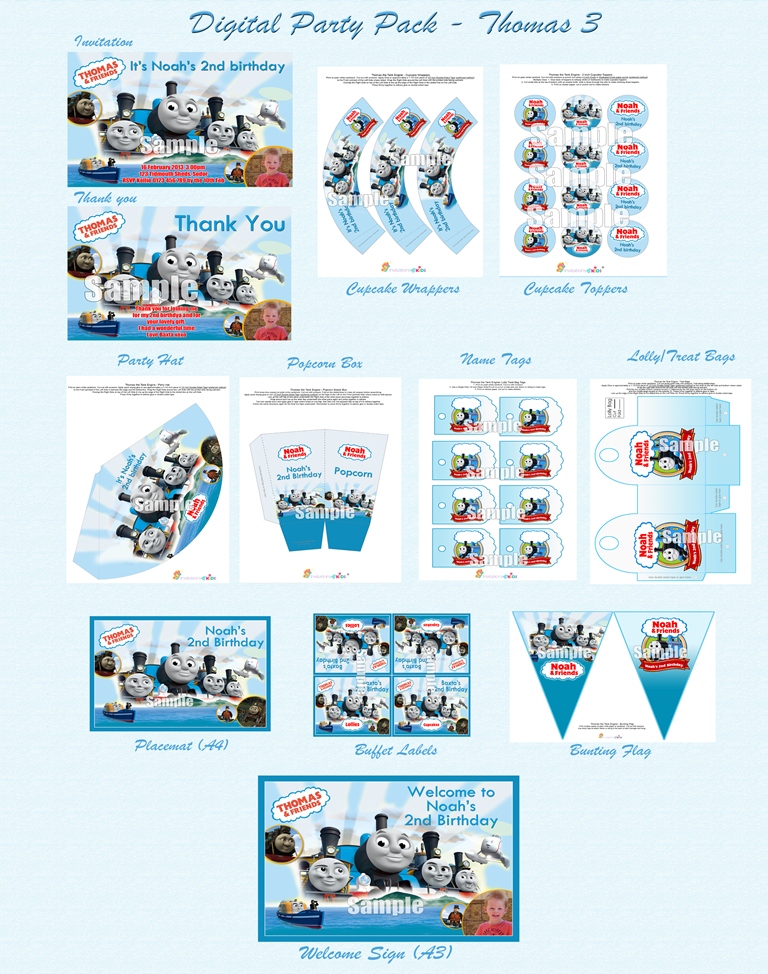Complete Digital Party Packs INvitaions for kids
