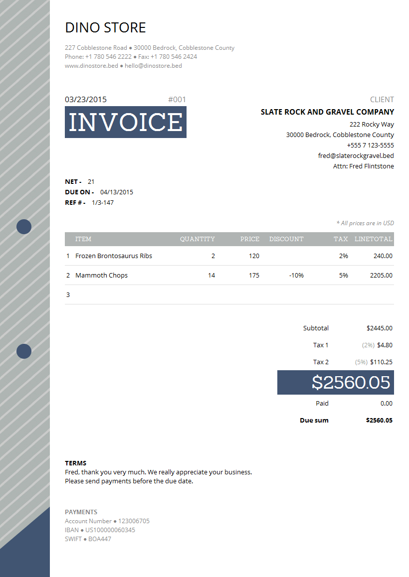 Corporate Invoice Template Easy