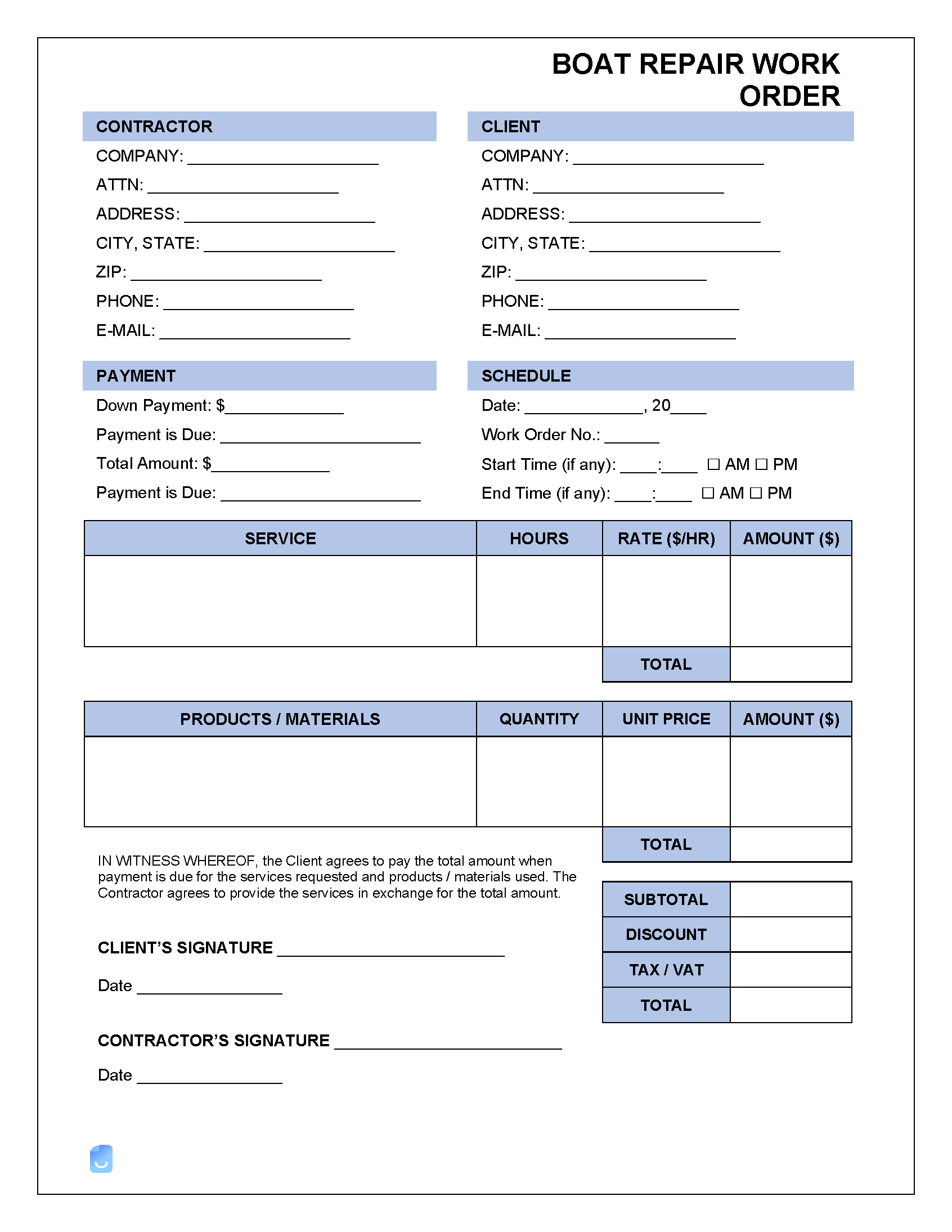 Maintenance (Repair) Work Order Templates (16) Invoice Maker