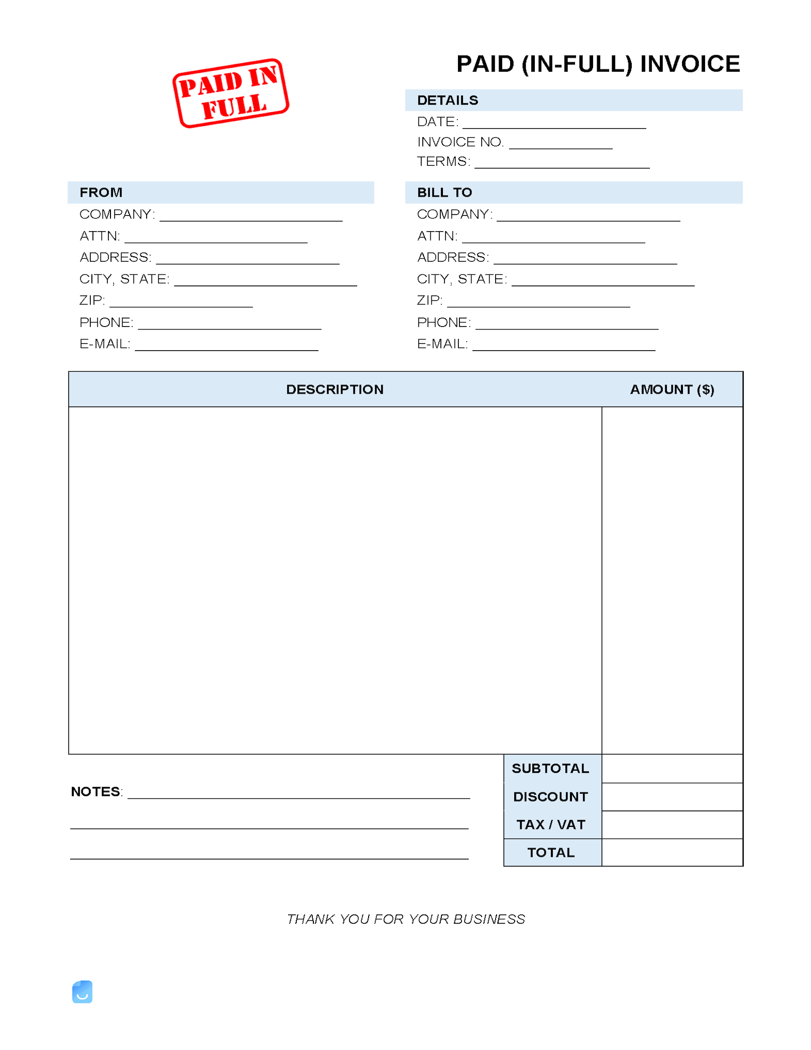 Billing Invoice Template Invoice Maker