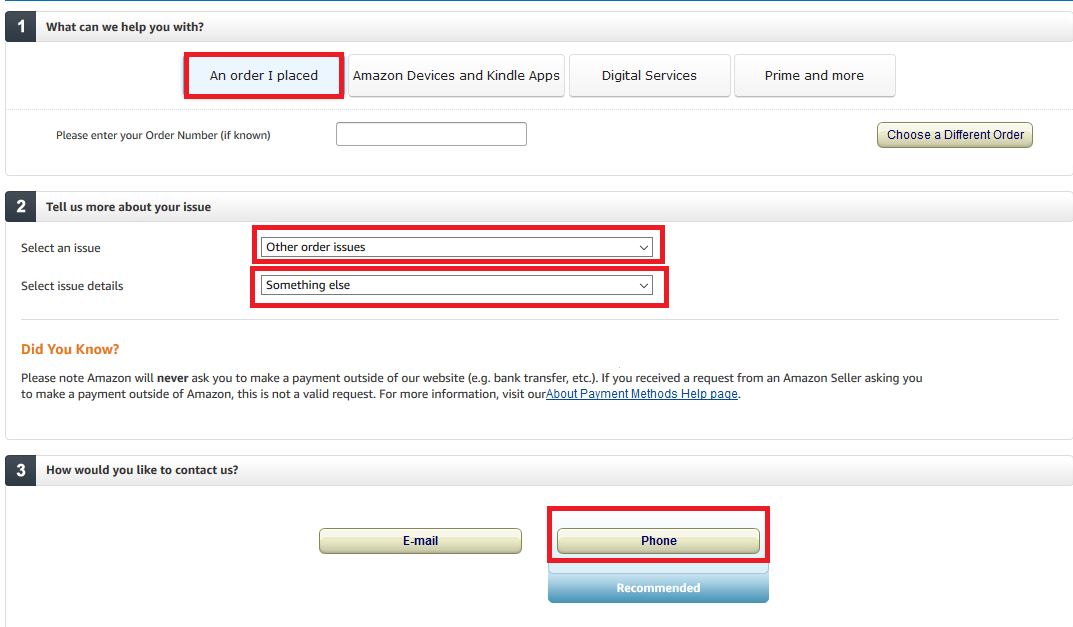 How to contact Amazon customer service if I don't have an account