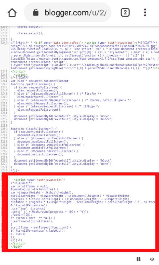 Cara Mudah Membuat Persentase ScrollBar Di Blogger