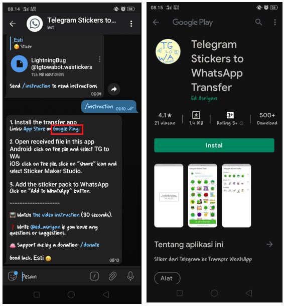 Cara Transfer Stiker Telegram Ke WhatsApp