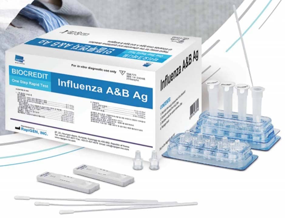 ชุดตรวจหาเชื้อไข้หวัดใหญ่ ชนิด A,B ( Influenza Ag A/B Rapid test