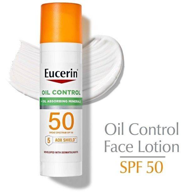 Eucerin Oil Control, Lightweight Sunscreen Lotion for Face SPF 50