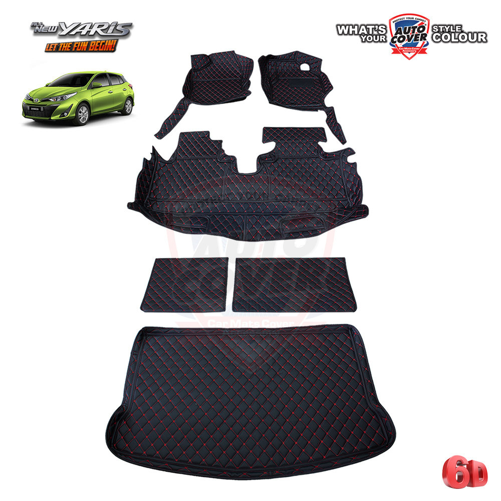 พรมรถยนต์ 6 D Leather Car Mat รถ TOYOTA ALL NEW YARIS HATCHBACK 5 ประตู