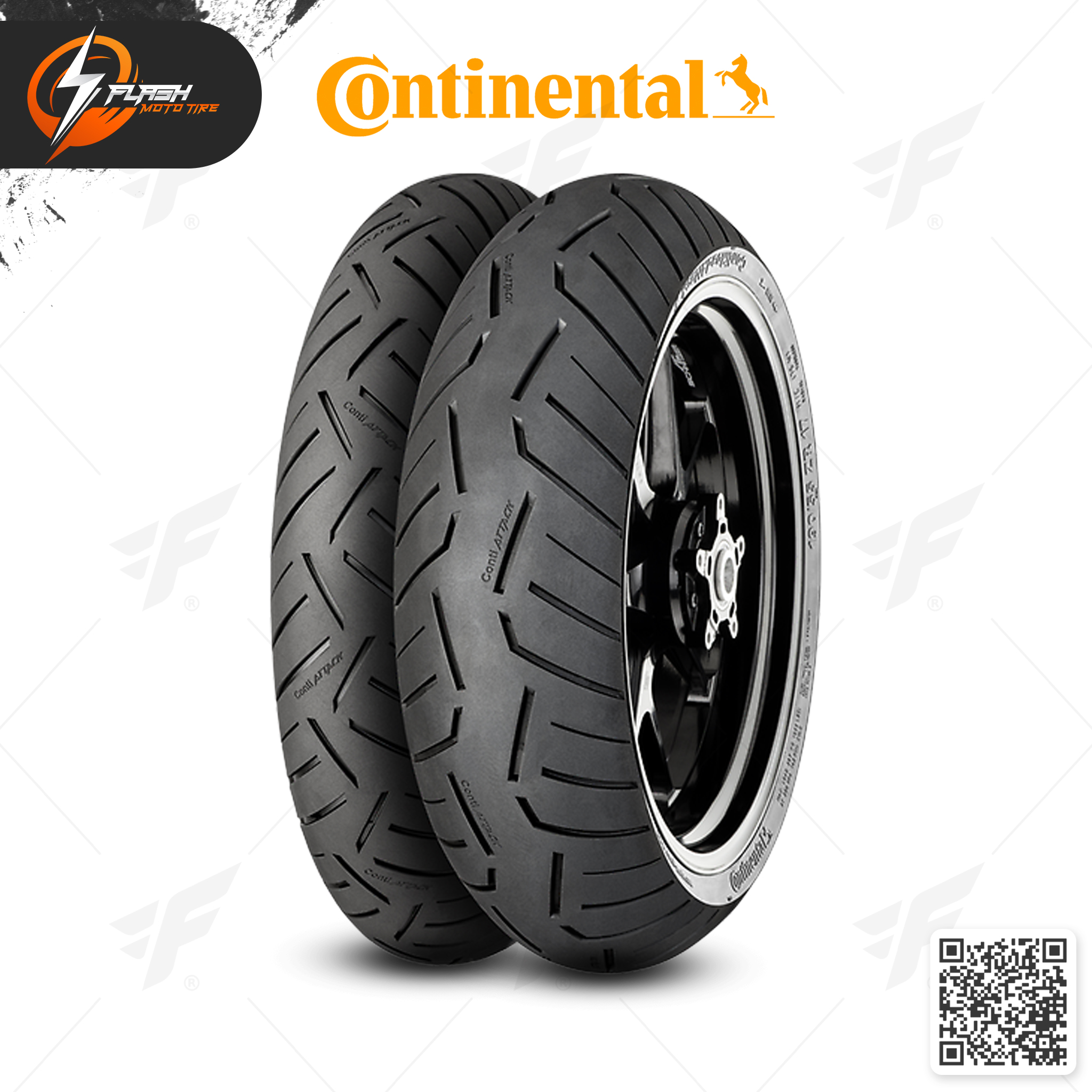 ยางมอเตอร์ไซค์ CONTINENTAL Conti Road Attack 3 F 120/70ZR17 + R 180