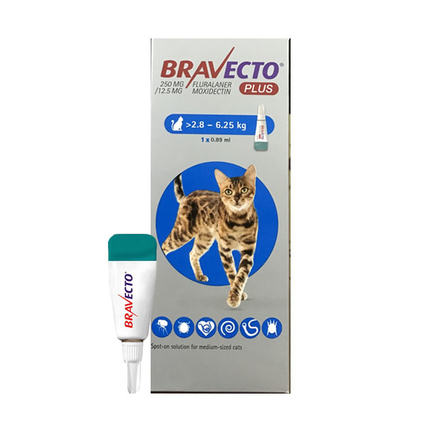 Bravecto ยาหยอดแมว 2.8 6.25 Kg 0.89 มล. เพื่อนเพ็ทช็อป อาหารสัตว์