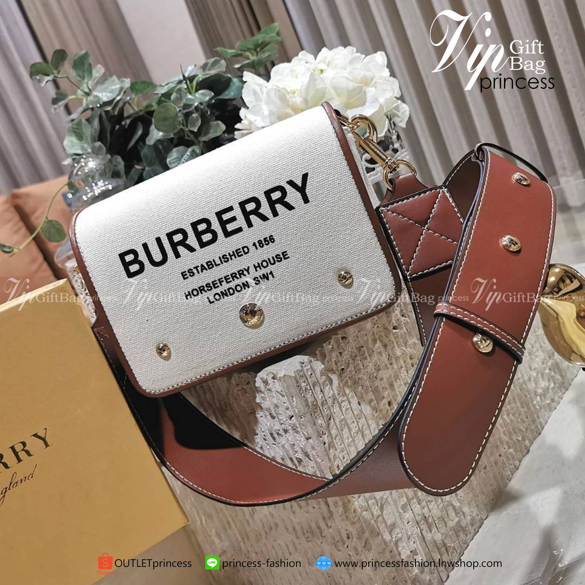 พรีเมี่ยมกิ๊ฟแท้ 100 BURBERRY FRAGRANCES CROSSBODY BAG VIP GIFT WITH