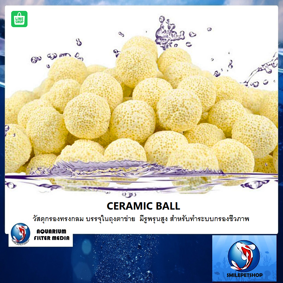 Ceramic Ball(วัสดุกรองทรงกลม บรรจุในถุงตาข่าย มีรูพรุนสูง สำหรับทำระบบ