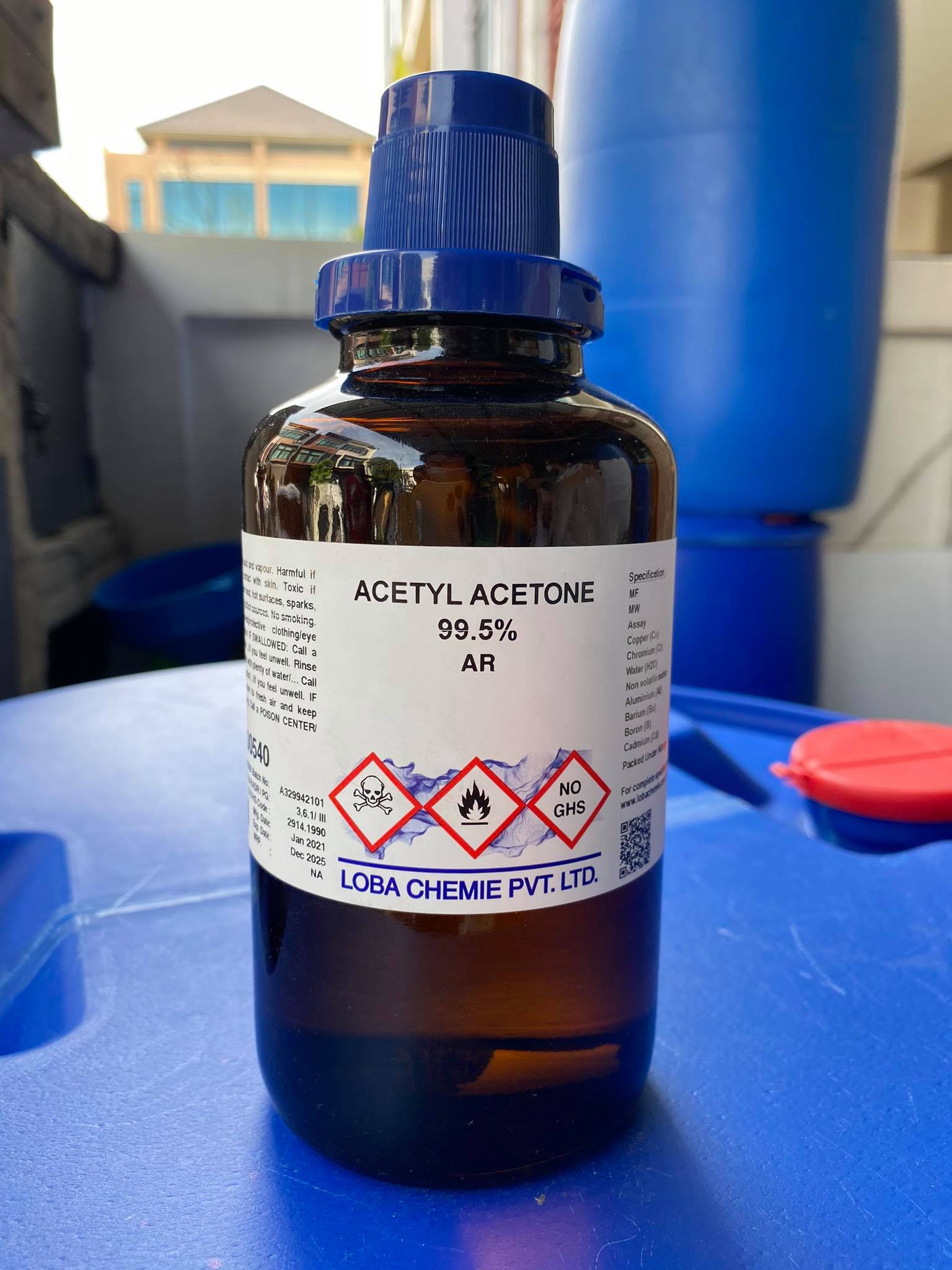 Acetyl acetone 99.5% AR.grade (500 ml./ขวด) ยี่ห้อ Loba, india - แล็ป