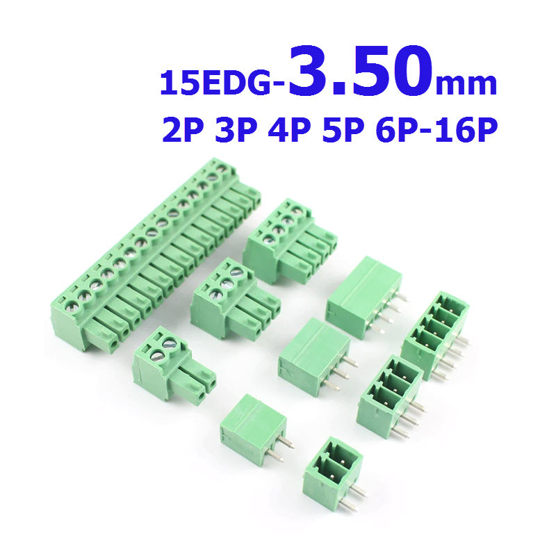15EDG3.50mm 2P 3P 4P 5P 6P16P Plug Screw Terminal Block (Male