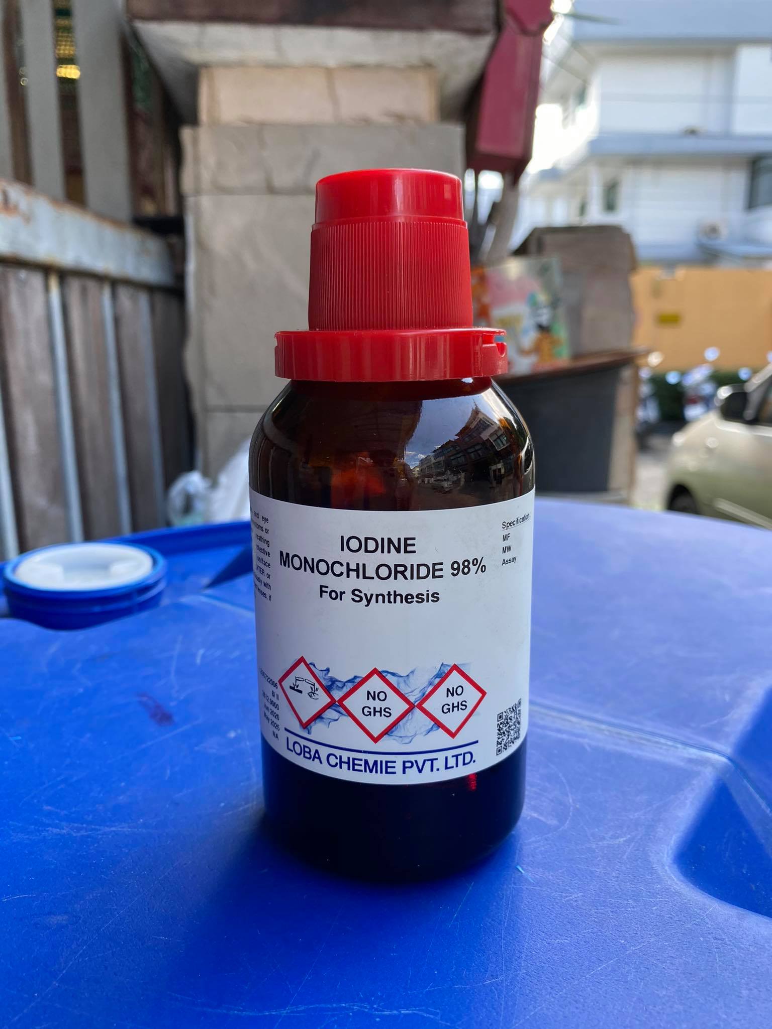 iodine monochloride 98 Lab.grade (100 กรัม/ขวด) ยี่ห้อ Loba, india