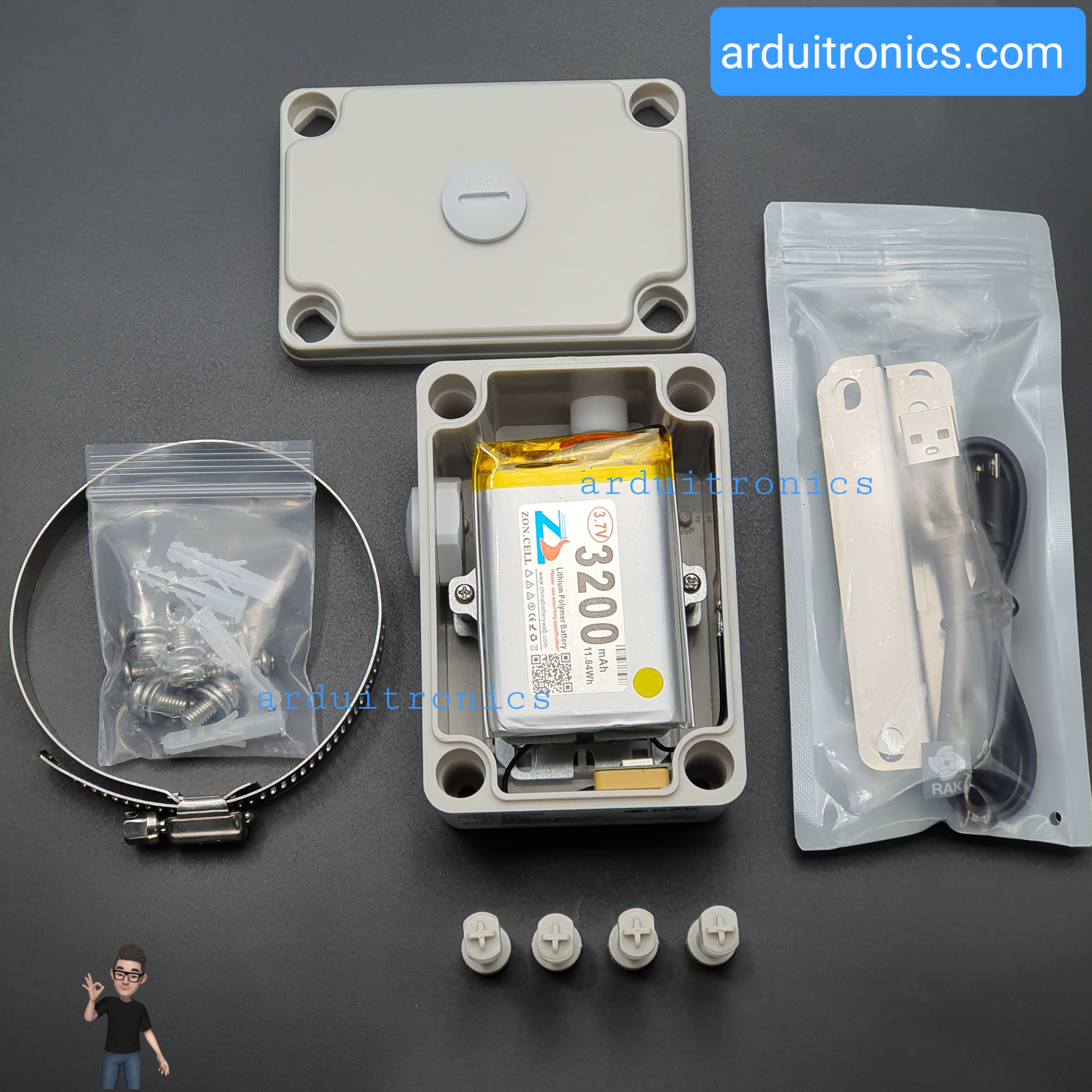 LoRa GPS Tracker Node RAK7205 EU433 Outdoor and Waterproof Housing