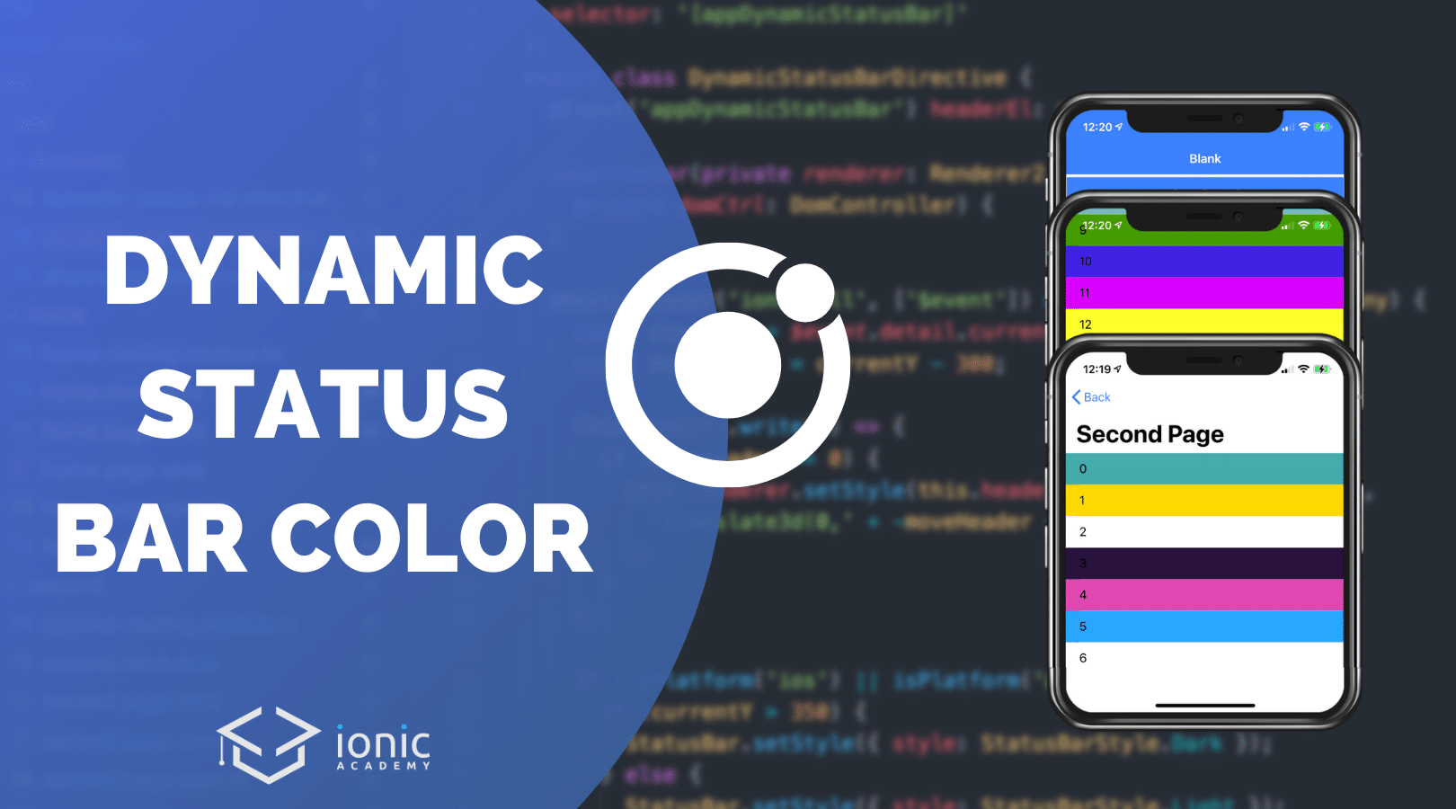 Ionic Dynamic Status Bar Color with Capacitor [v5] Ionic Academy