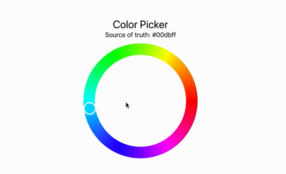 A color picker implementation with color wheel appearance written in SwiftUI