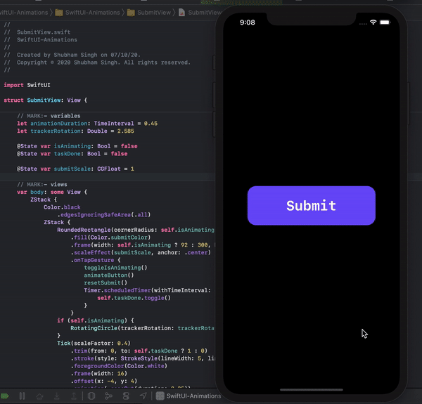 Various types of Animations created in SwiftUI