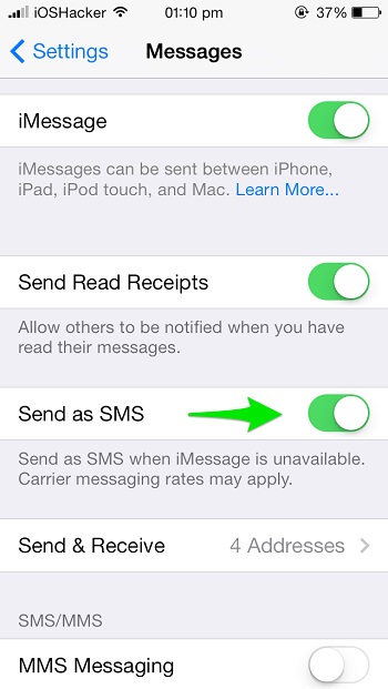 send sms from pc to iphone