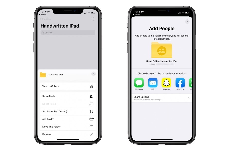 How To Share A Notes App Folder With Others From iPhone, iPad or Mac