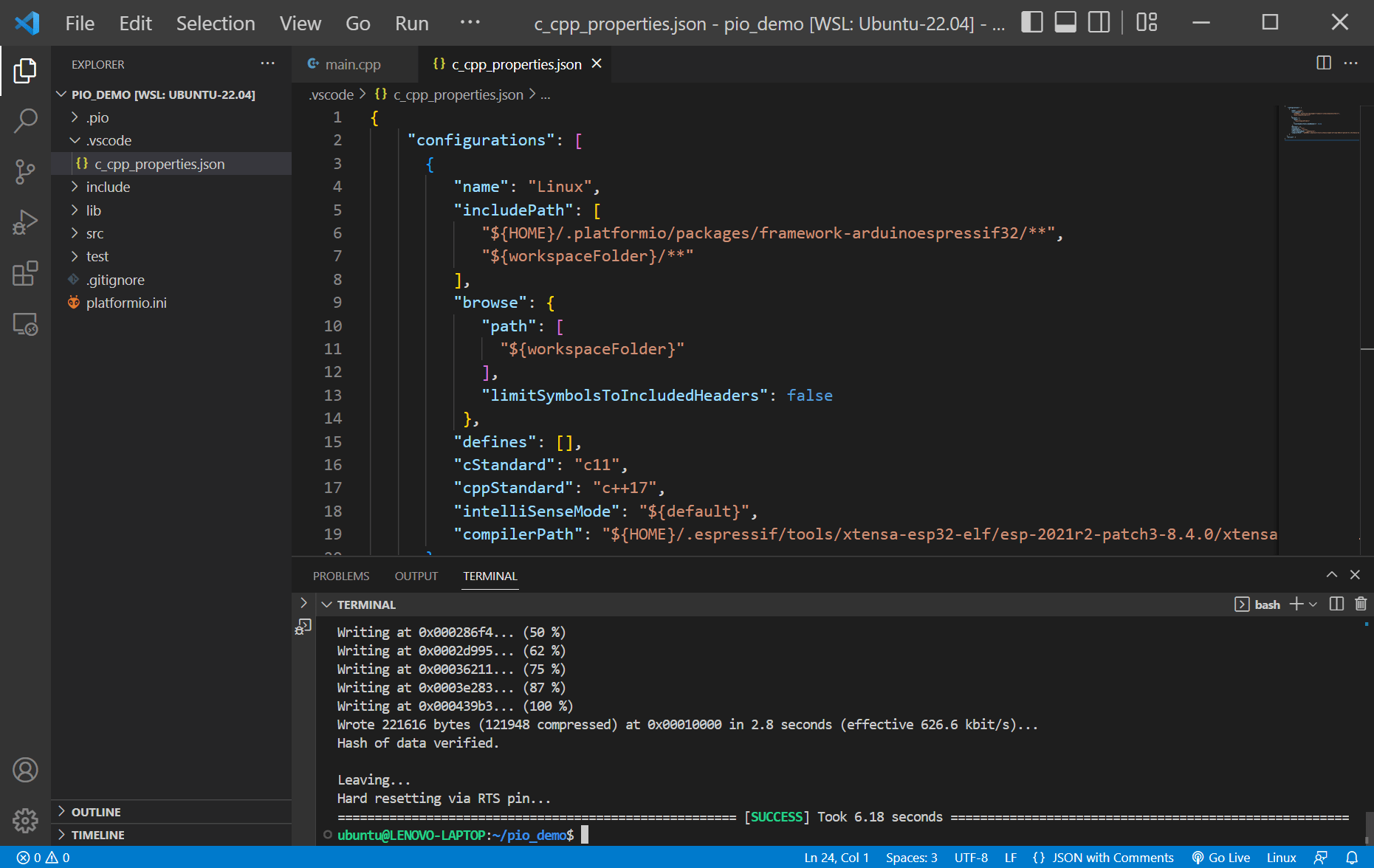 การใช้งาน PlatformIO (PIO) Core สำหรับ WSL2 Ubuntu ในเบื้องต้น IoT