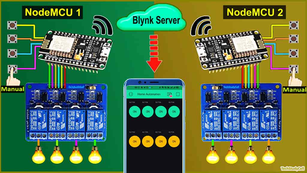 Multiple NodeMCU ESP8266 Blynk Smart Home IotCircuitHub