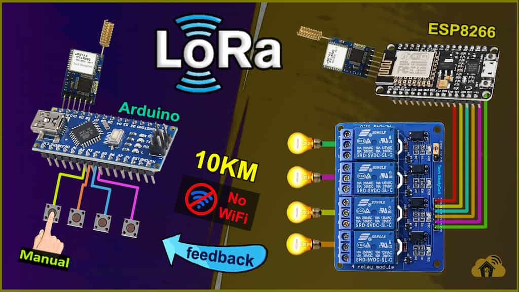 LoRa Arduino ESP8266 control Relay with feedback in 2024