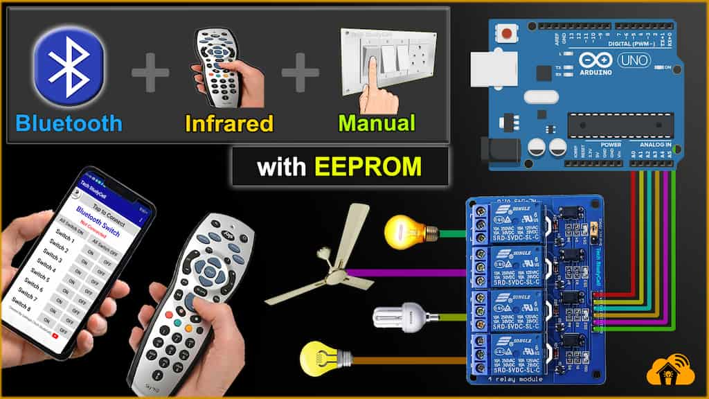 Arduino Relay Project using Bluetooth IR & EEPROM 2024
